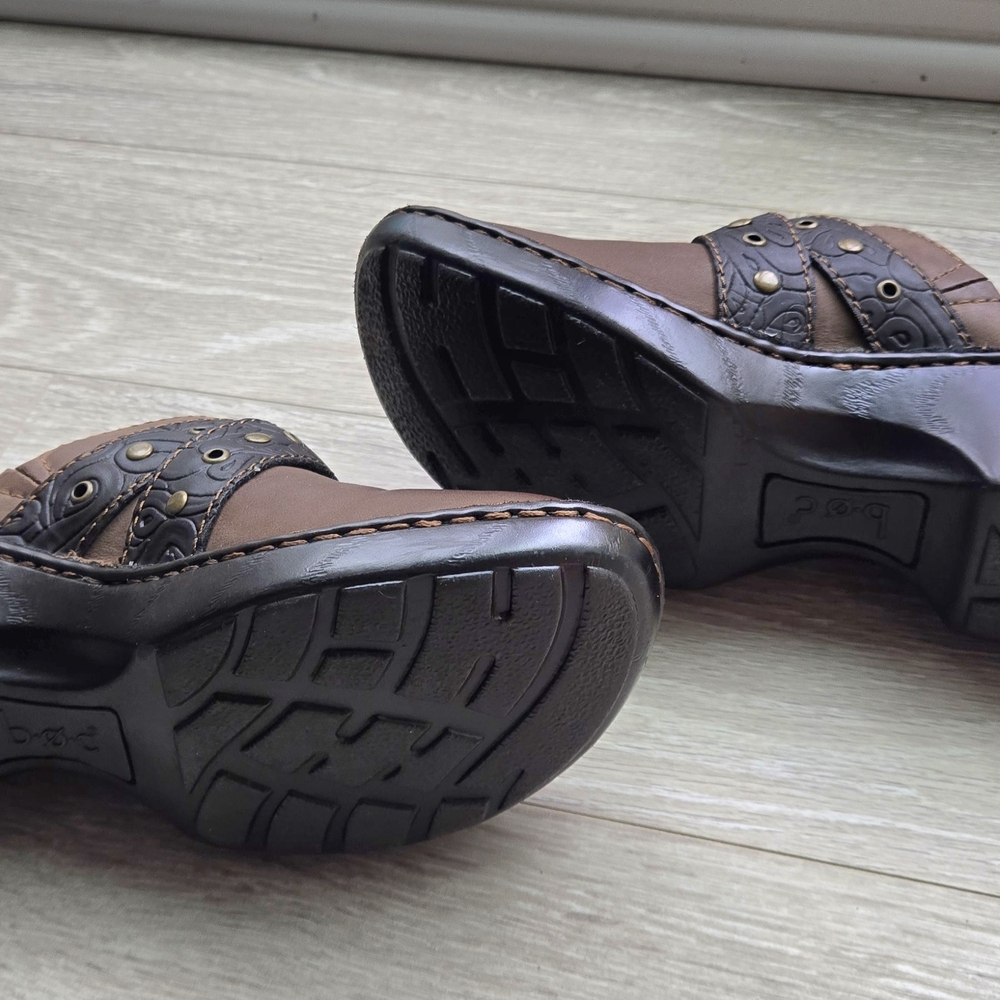 boc Brown Leather Mules with Buckle Detail - Picture 3 of 4